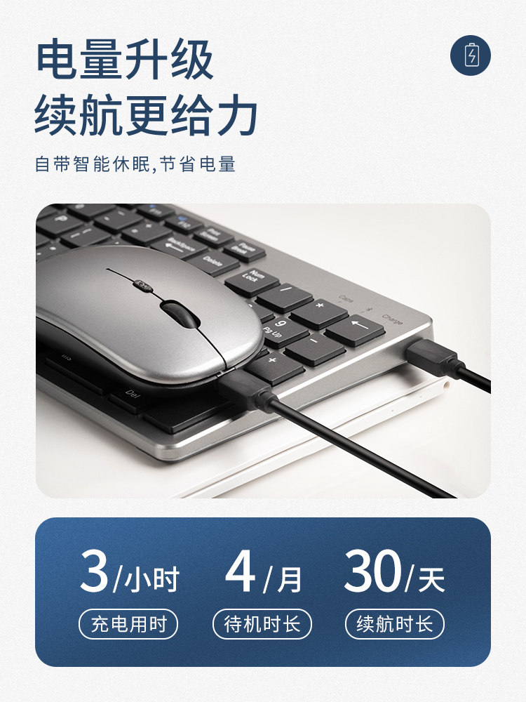 MacBook Wireless Keyboard and Mouse Set Bluetooth Suitable for Apple Laptops and Tablets Mac Silent Office