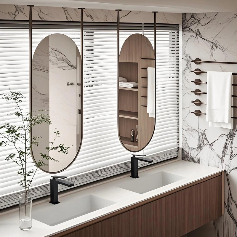 Hotel and B&B Oval Hanging Mirror, Barber Shop Hanging Rod Lighted Mirror, Hanging Smart Bathroom Mirror, Suspended Toilet Mirror Hotel and B&B Oval Hanging Mirror, Barber Shop Hanging Rod Lighted Mirror, Hanging Smart Bathroom Mirror, Suspended Toilet Mirror