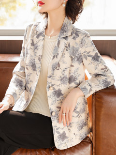 2025 new mother's autumn jacket fashion lady's thin windbreaker middle-aged and old women's spring and autumn small suit top