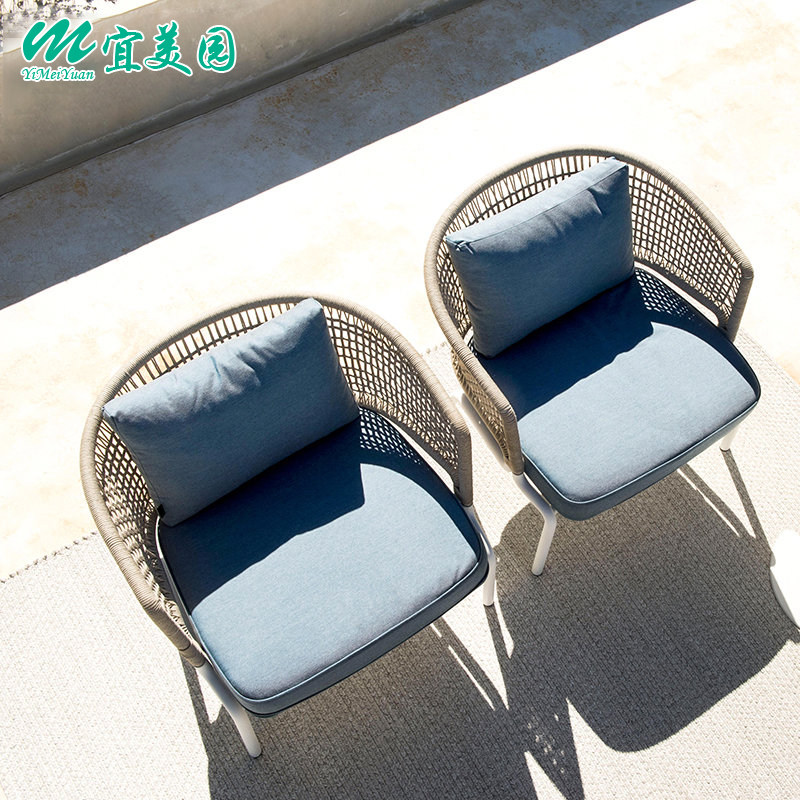 Nordic outdoor sofa villa balcony hotel terrace soft design leisure rattan chair outdoor courtyard rattan furniture
