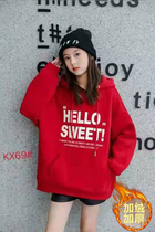 Girl gush clothing 2021 winter dress new CUHK Thickened Alphabet Hooded Sweatshirt Child Autumn Winter Casual Blouse