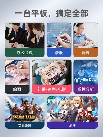 【官方正品】2025新款平板电脑Pad Pro高清护眼全面屏5G可插卡游戏画画办公二合一 学生学习网课专用学习机