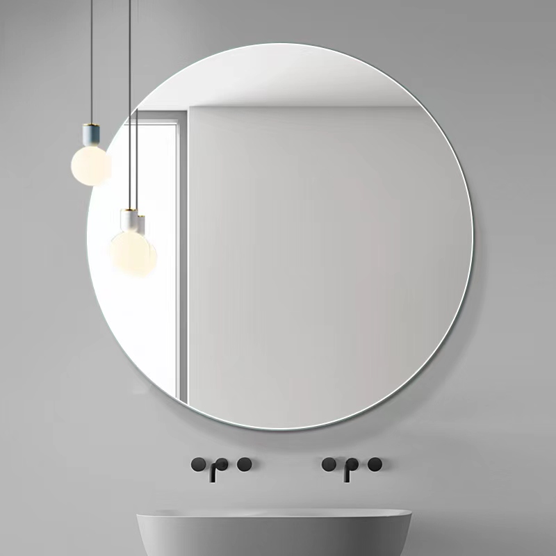 Bathroom mirror wall-mounted toilet mirror wall-mounted makeup mirror wall-mounted hole-free toilet glass round mirror