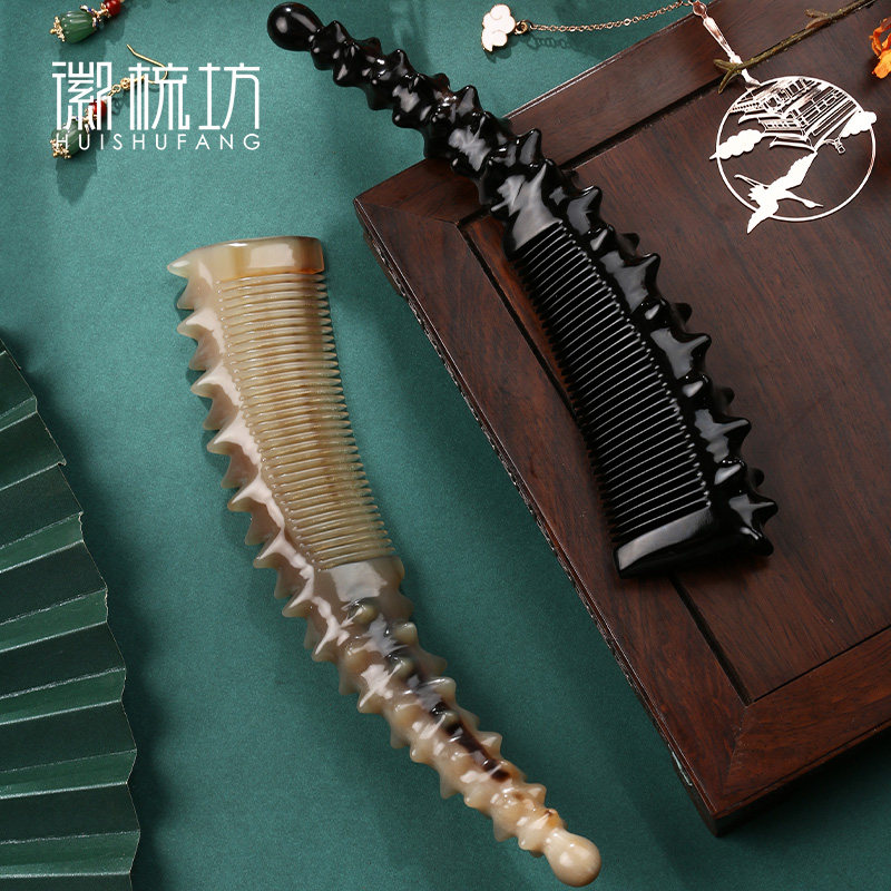 Hui comb Fung Natural large-angle white buffalo comb gifts thick comb hair thickness comb household direct hair