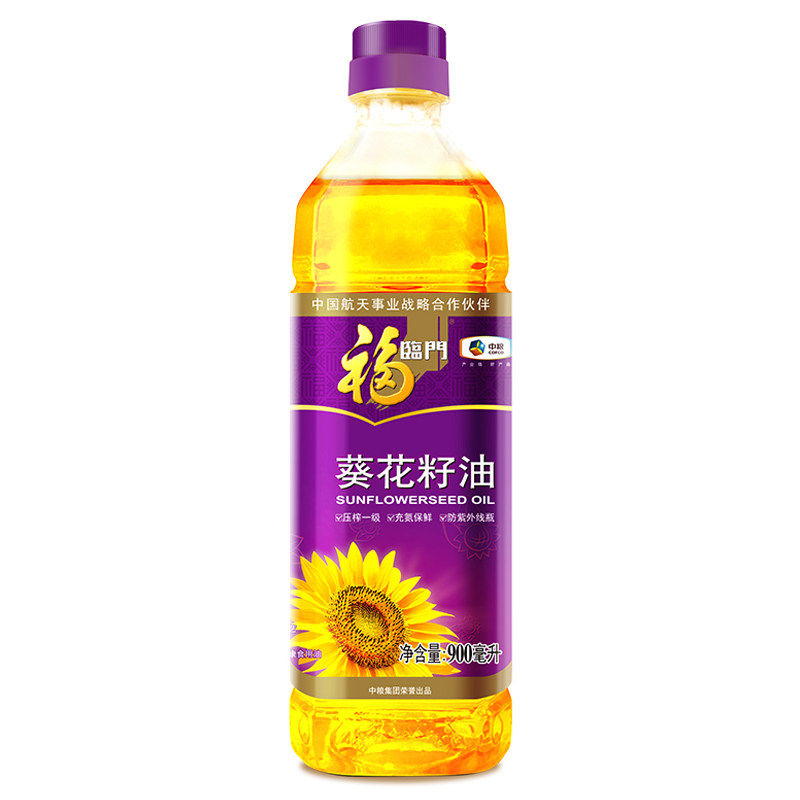 COFCO Fulinmen squeezed first-grade sunflower oil 900mL home dehulling pressed nitrogen-filled fresh cooking oil