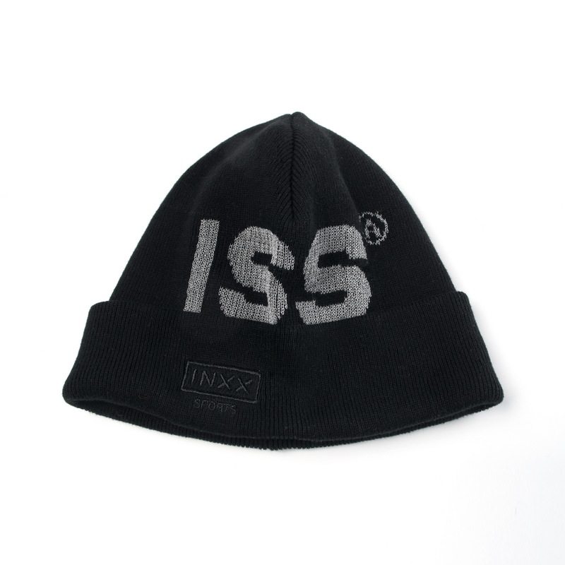 INXX SPORTS Embroidered Statement Beanie Black Warm Rolled Cold Hat Winter
