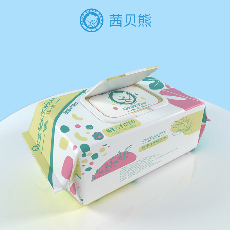 Sie bear baby hand mouth soft and wet wipes swallowed pure water baby pp wet wipes big bag thickened with pearls-Taobao