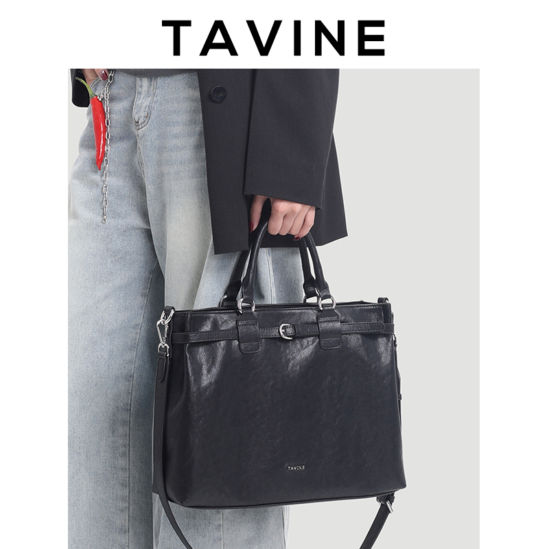 Tawini Genuine Leather Large-Capacity Tote Bag for Women 2026 New Niche High-End Shoulder Crossbody Commuter Bag Tawini Genuine Leather Large-Capacity Tote Bag for Women 2026 New Niche High-End Shoulder Crossbody Commuter Bag