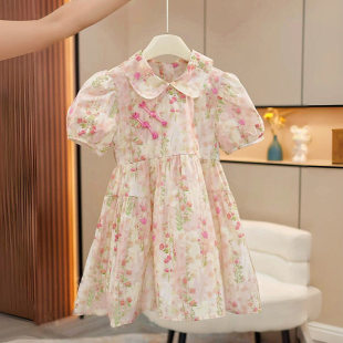 Girls' new Chinese dress in summer, big children's Hanfu 2024 new little women's Chinese style cheongsam children's skirt