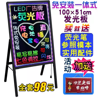 Handwritten luminous word fluorescent board advertising board display board small blackboard shop with luminous electronic screen led billboard