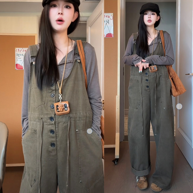 Maternity Autumn Outfit Set, Fashionable and Stylish, Casual Loose Overalls, Two-Piece Jumpsuit for Spring and Autumn Maternity Autumn Outfit Set, Fashionable and Stylish, Casual Loose Overalls, Two-Piece Jumpsuit for Spring and Autumn