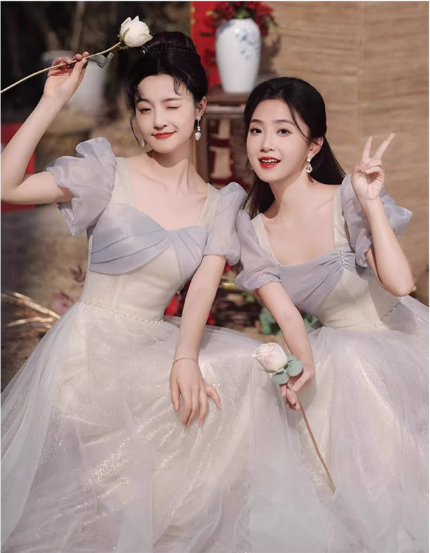 Bridesmaid Dress 2026 Spring New Style Elegant Bestie Sister Dress Plus Size Niche Choir Performance Evening Dress Large Size