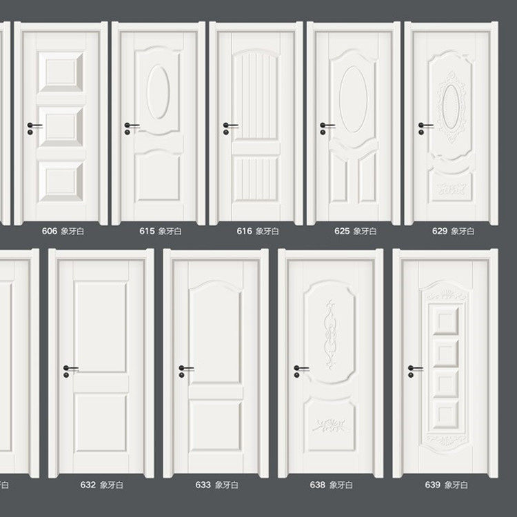 Manufacturer Direct Eco Baking Varnish Solid Wood Composite Bedroom Door Modern Minimalist Economy Type Home Room Door White Door