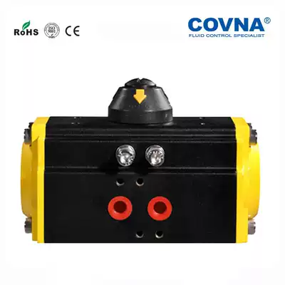 covna covna double-acting pneumatic actuator single-acting pneumatic actuator black and yellow