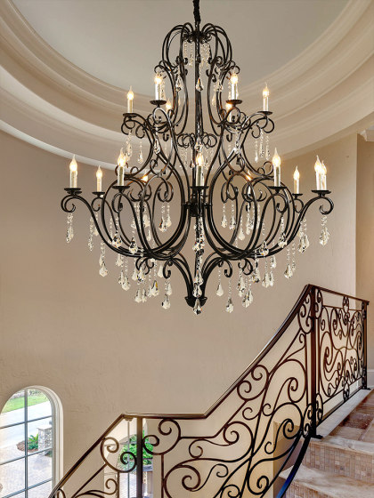 Duplex Building American Retro Living Room High-Rise Grand Crystal Staircase Open-Air Hotel Villa Restaurant Cafe Chandelier