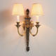 All-Copper American-Style High-End Villa Atmospheric Bedroom Wall Lamp, Vintage French-Style Simple Pure Copper Classical Palace Living Room Wall Lamp