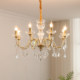 All-Copper Bedroom Light Luxury Crystal Chandelier, Trendy and Elegant Small Living Room Chandelier, New French-Style Dining Room American-Style Chandelier
