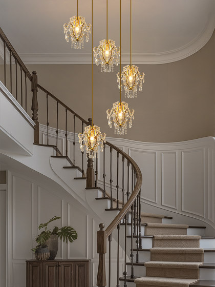 French Restaurant Chandelier, Crystal Strip, Creative and Elegant, Round Table, American Style, Hallway, Bedside, Long Line, Bar, Restaurant Chandelier