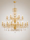 French-Style All-Copper Living Room Chandelier, High-End Light Luxury for Master Bedroom, Elegant Dining Room, American Retro Bedroom, Vintage Crystal Villa