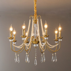 Light Luxury Crystal Chandelier 2026 New French-Style Living Room Lamp Retro Simple Creative Elegant American-Style Bedroom Dining Room