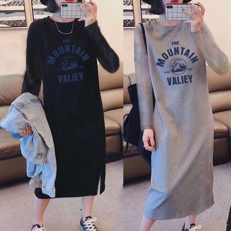 Pure Cotton Dress, Autumn Clothing for Women, 2026 New Early Autumn Plus Size Outfit, Niche Popular Style, Slimming T-Shirt Dress