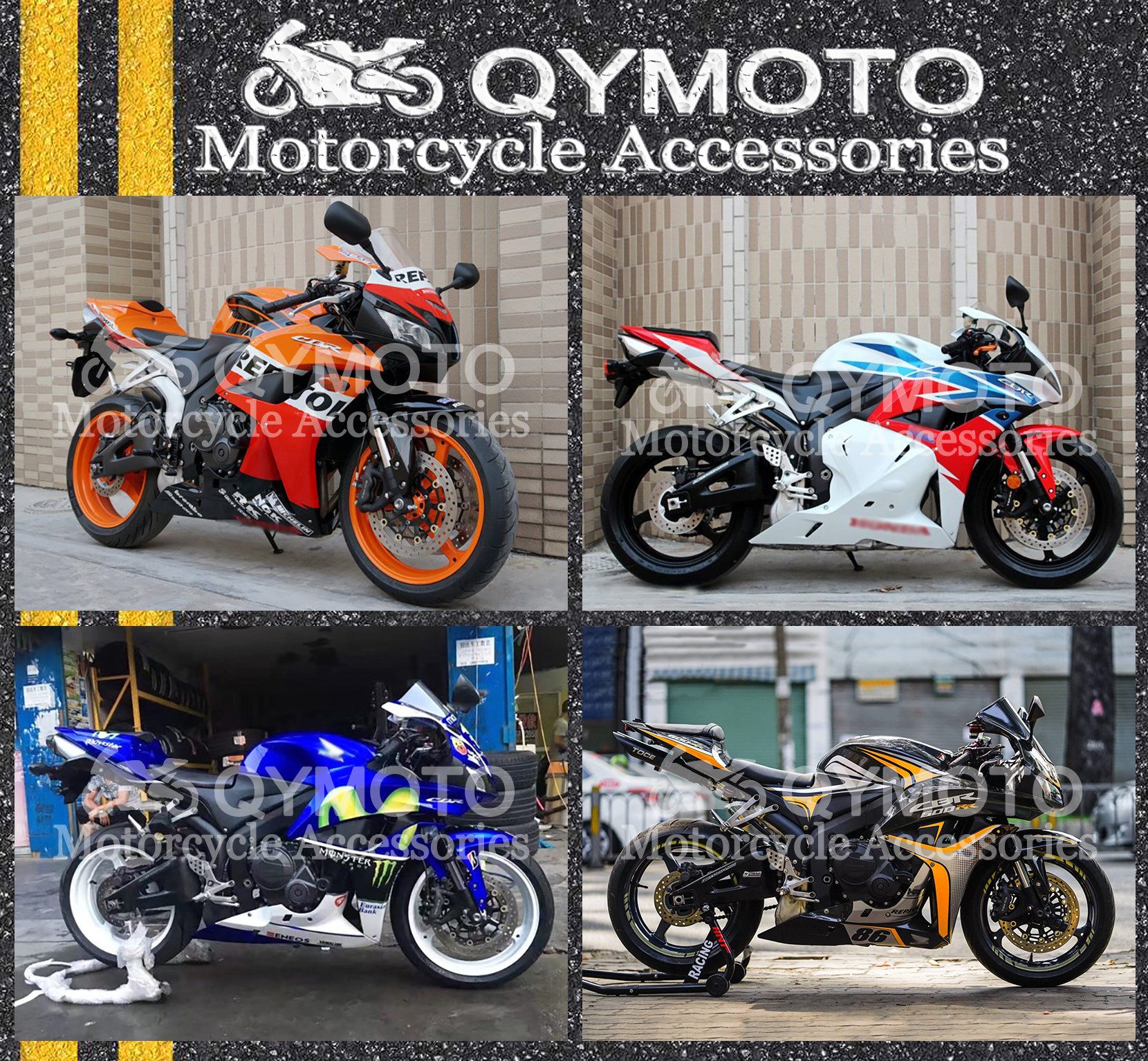 Suitable for CBR600RR F5 07-08 09-10-11-12 Full shell skid plate encirclement of the whole vehicle