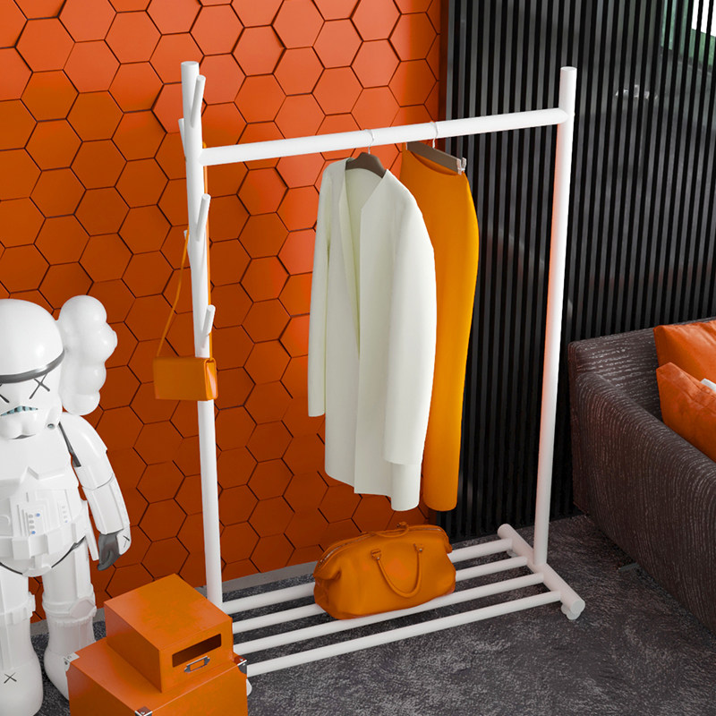 Solid wood coat rack floor-to-ceiling bedroom storage household hanging clothes dormitory simple net red hanging clothes rack vertical hanger