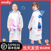 Smally childrens raincoat Primary school kindergarten baby with school bag poncho for men and women waterproof transparent raincoat