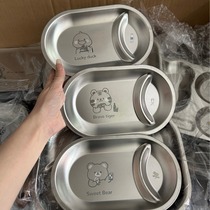 Yinuo Kitchen 304 stainless steel first grade childrens male and female baby divided plate separated tableware seasoning dish