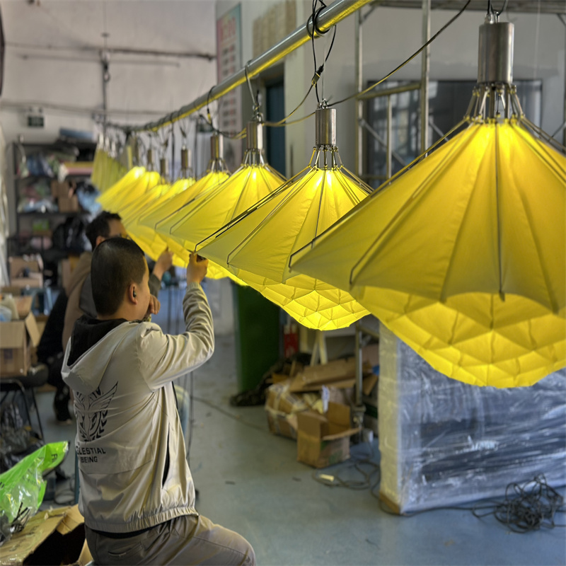 Opening and Closing Umbrella Flower Mechanical Sensor Flower Automatic Opening and Closing Lifting Interactive Ceiling Decoration Shopping Mall Hotel Lighting Device Light