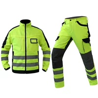 Флуоресцентно-желтая одинарная куртка + одинарные брюки