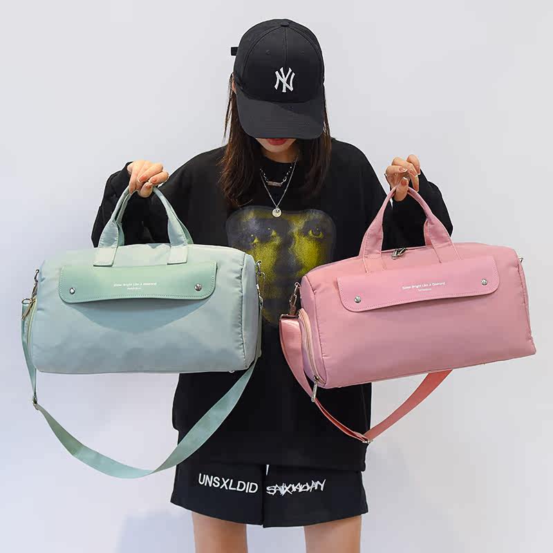 Travel bag women's short-distance business travel travel bag lightweight waterproof fitness bag shoulder small luggage bag storage waiting bag