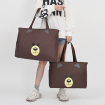 Travel bag women's large capacity travel bag light waterproof fitness bag student luggage bag shoulder clothes just yet