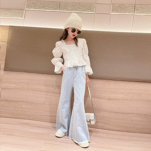 Летний комплект, детские джинсы, в западном стиле, подходит для подростков, популярно в интернете