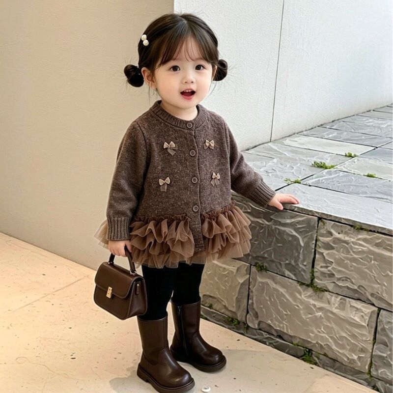 Girls' Stylish Jacket 2026 New Korean Style Mesh Cardigan Top Autumn Lace Trendy Outerwear Princess Style Girls' Stylish Jacket 2026 New Korean Style Mesh Cardigan Top Autumn Lace Trendy Outerwear Princess Style