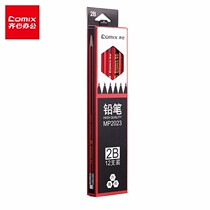 COMIX pencil students writing 2B pencil classic red and black draw hexagonal pen holder with eraser head 12 MP2023