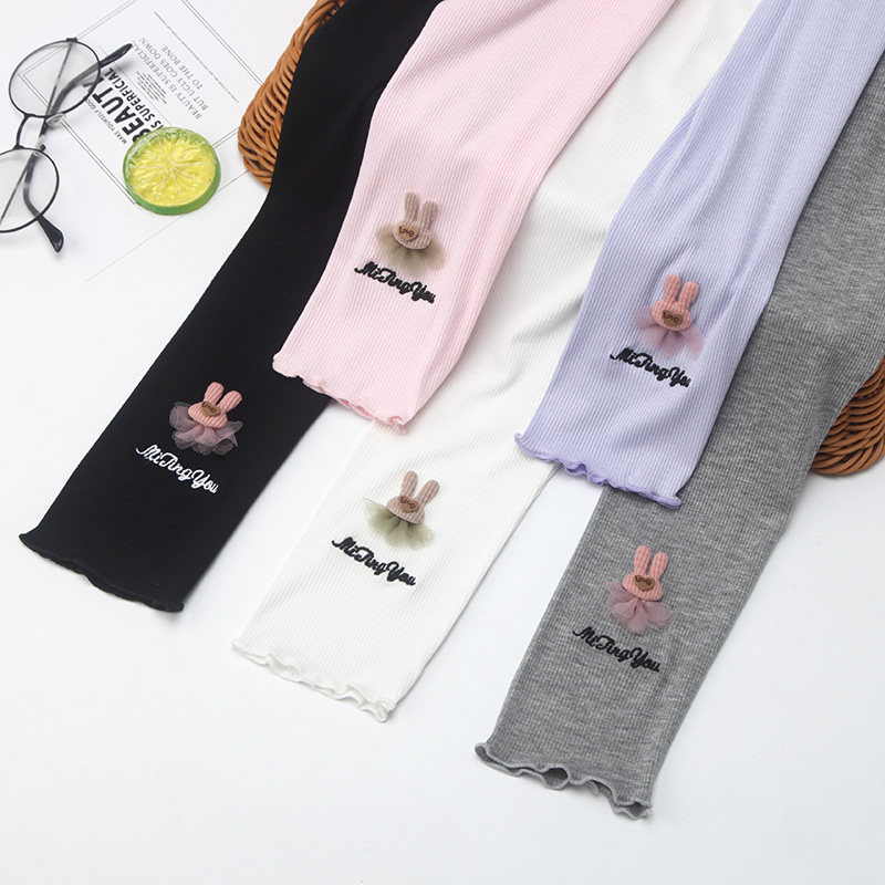 Girl's inside lap pants summer thin outside wearing moDel children long pants for a baby, mosquito repellent for the baby, 7-minute pants