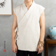 Mùa hè Trung Quốc chiếc váy của nam giới cổ đại nam gió bông và lanh vest không tay T-shirt cổ gió Trung Quốc Phật của nam giới trẻ Tang váy