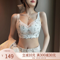 Summer ultra-thin large breasts small bra large size full cup breathable underwear womens breast retracted breast anti-sag bra