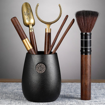 Kiln world black sandalwood solid wood tea ceremony six gentlemen set 6 gentlemen tea making tools tea clip needle spoon tea set art accessories