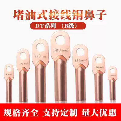 DT-10 16 25 35 50 120 square wire nose copper lug cable oil plugging copper joint copper Class B