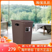 Fast Italian imported rattan large-capacity dirty clothes storage basket dirty clothes storage basket round laundry basket