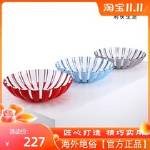 Quick Italy imported petal creative fruit plate fruit basket fashion creative resin two-color European plastic drain
