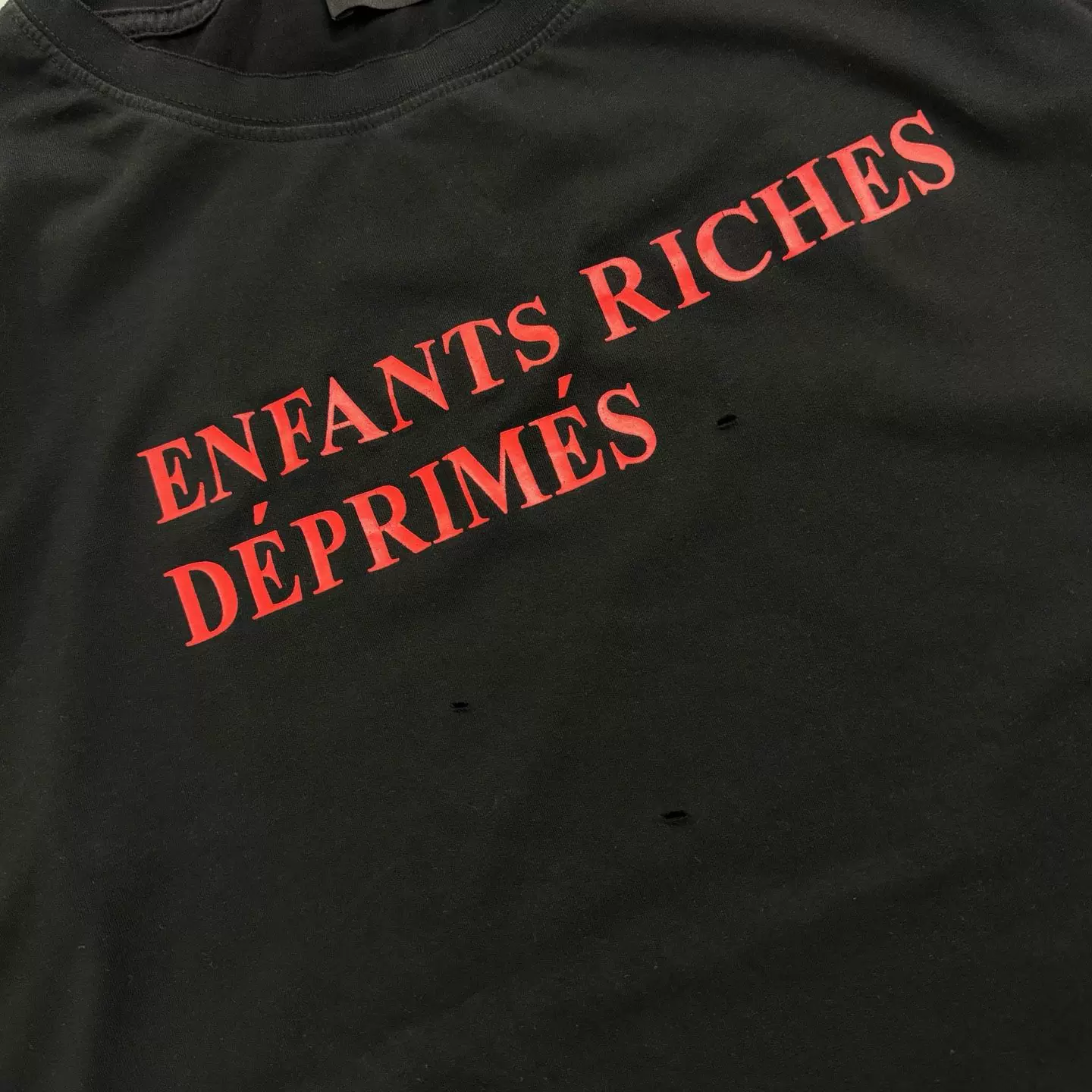 Футболка с коротким рукавом Enfants Riches Deprimes, «варёная» потертая, свободный крой, летняя