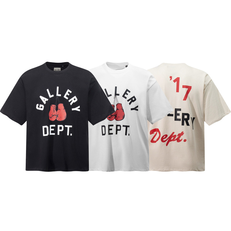 Gallery Dept Boxing Glove Short-Sleeve High Street Letter Print American Style Unisex Couple T-Shirt Trendy Ins
