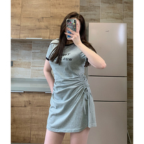 Julu studio fat custom drawstring casual dress womens summer new fat and thin design sense skirt