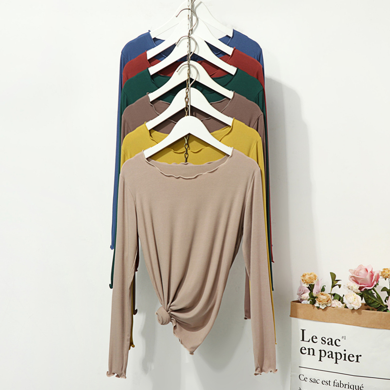 Maternity Tops for Women, Korean Style, New Autumn Long-Sleeve, Mid-Length, Plus Size, Loose, Slimming, Belly-Covering Base Shirt, Trendy