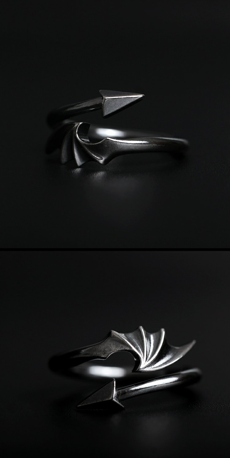 "The Flower of Evil, the Ring of the Devil" Yumo Forest thiết kế ban đầu đồ trang sức cổ điển nhẫn cặp đôi nhẫn bạc sterling - Nhẫn
