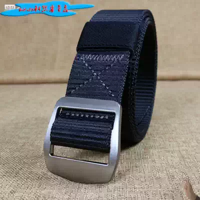 Black-colored woven fabric men and women business leisure belt real nylon extended large size Fat Man canvas belt middle-aged belt