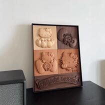 Cartoon wood carvings home furnishings wood panel paintings reliefs niche gifts customized decorations collections of souvenirs